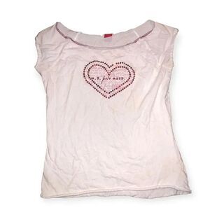 Us polo assn vintage y2k heart sequin baby tee